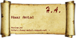 Haaz Antal névjegykártya